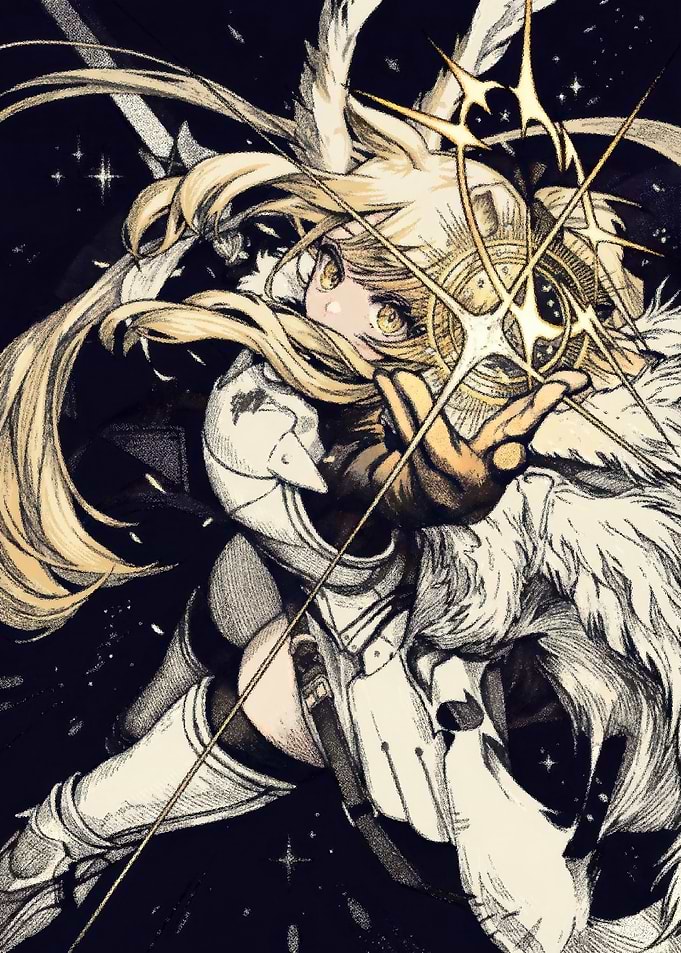 Anime Warrior Girl with Magic Circle