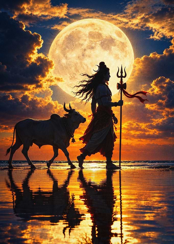 Shiva Moon Beach Fantasy Art