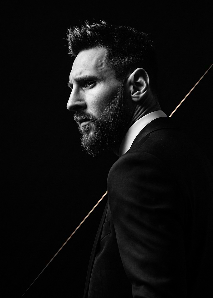 Lionel Messi Portrait in Suit