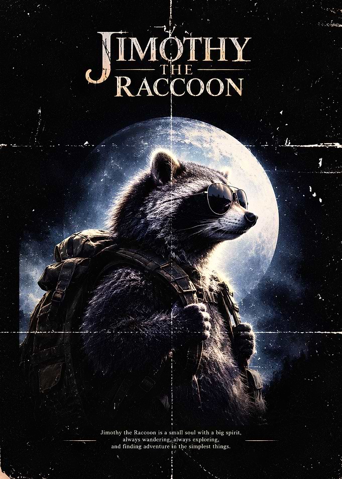 Jimothy the Raccoon Adventure Poster