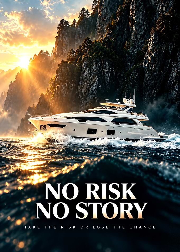 No Risk No Story Yacht Poster