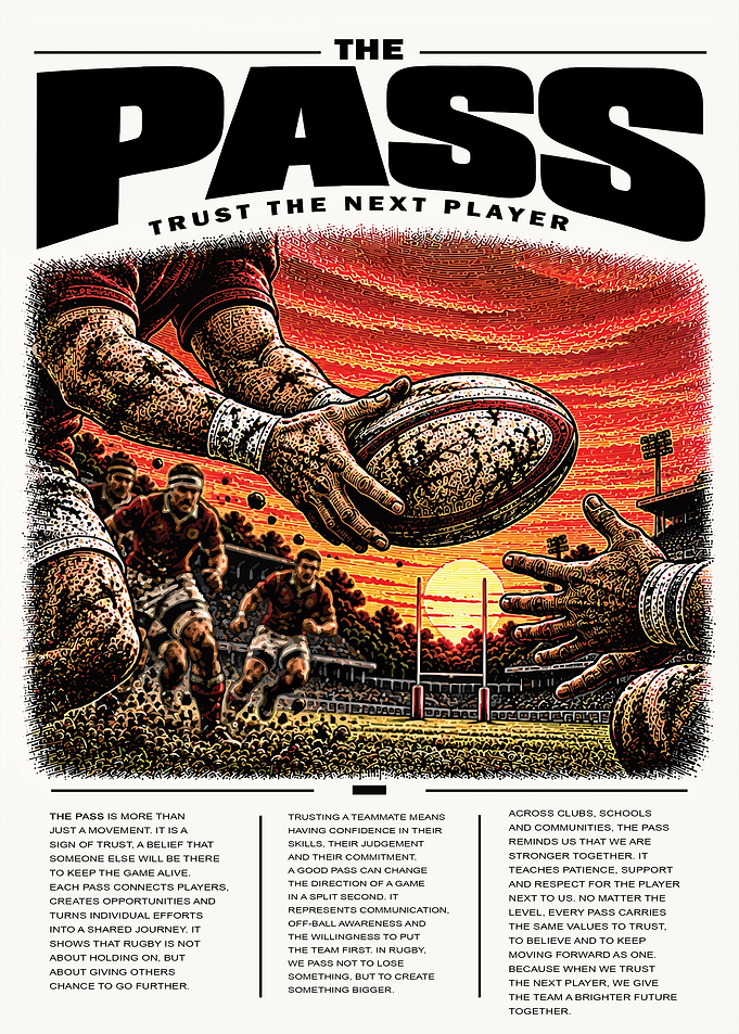 The Pass Rugby Inspirational Poster