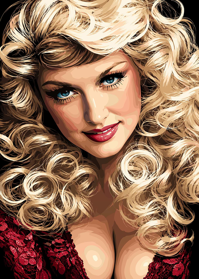 Blonde Woman Portrait Digital Illustration