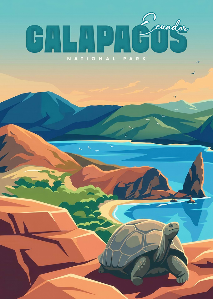 Galapagos National Park Travel Poster
