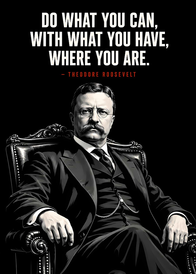 Theodore Roosevelt Inspirational Quote Poster