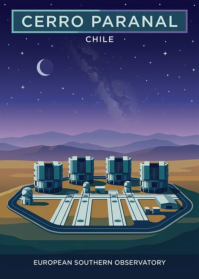 Cerro Paranal Observatory Travel Poster