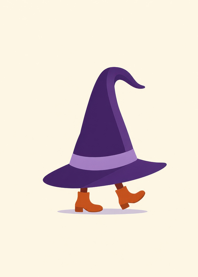 Walking Witch Hat Illustration