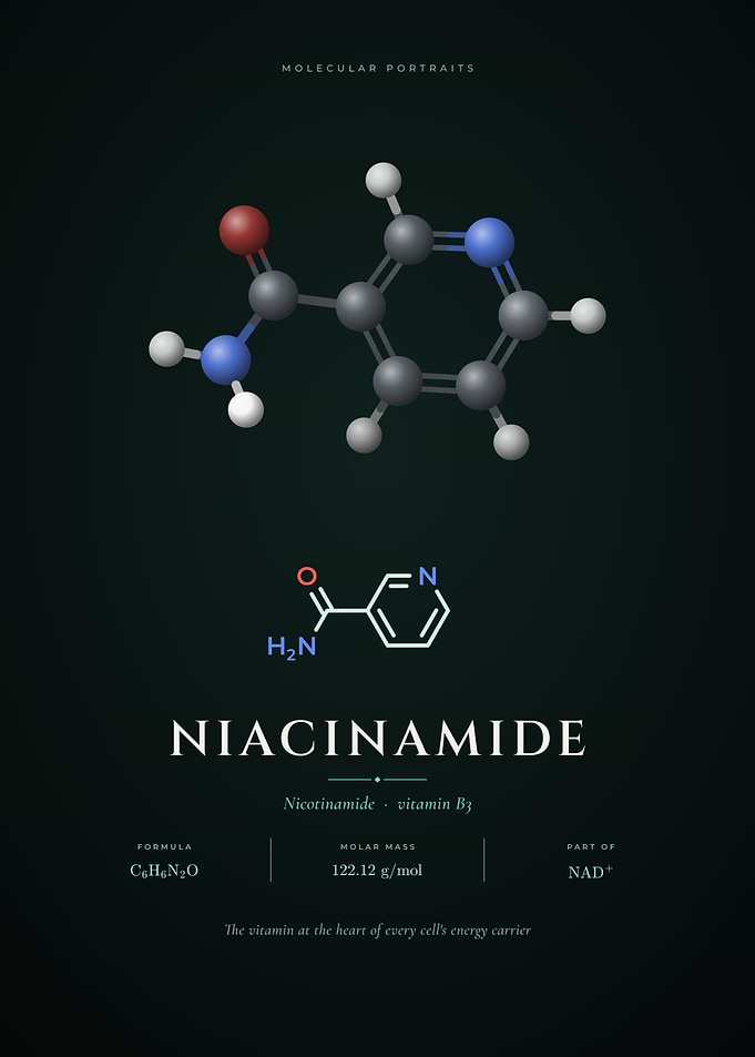 Niacinamide Molecule Vitamin B3 Structure