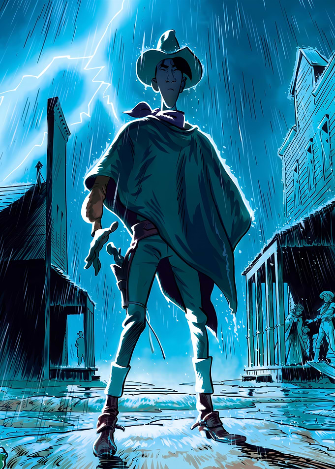 Lucky Luke in a Stormy Town