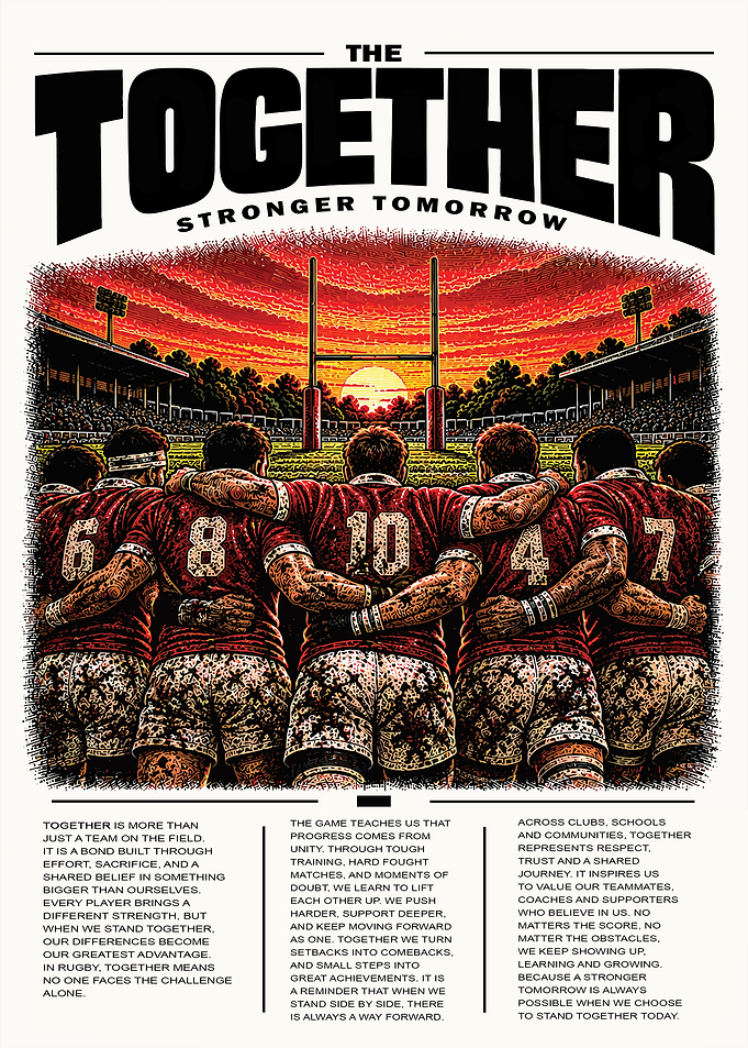 Rugby Team Unity Inspirational Poster