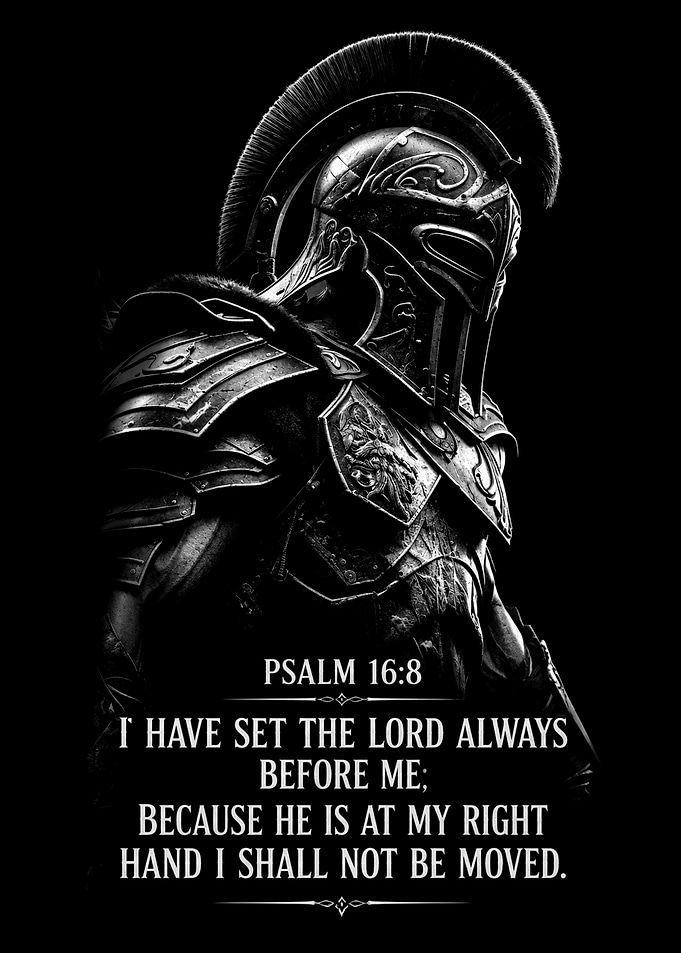 Spartan Warrior Psalm 16:8 Quote
