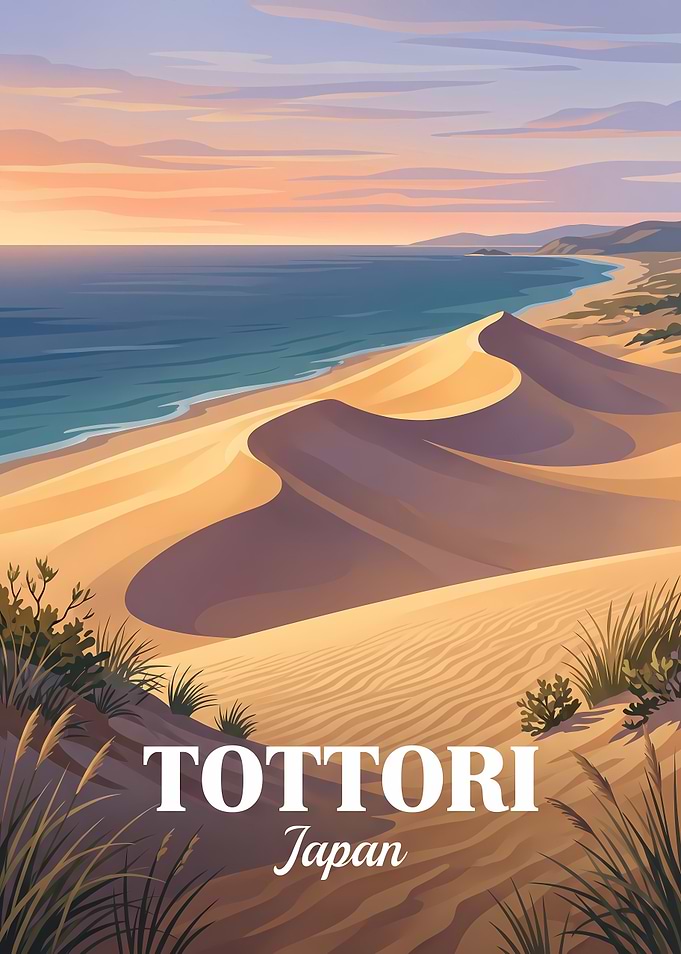 Tottori Sand Dunes Travel Poster
