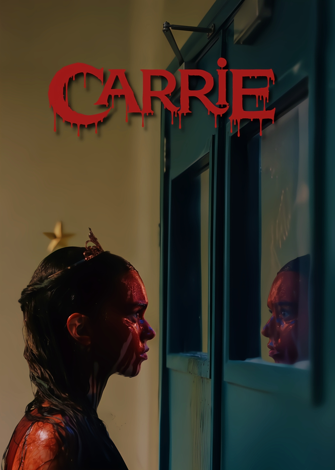 Carrie Peering Through the Window Movie Poster