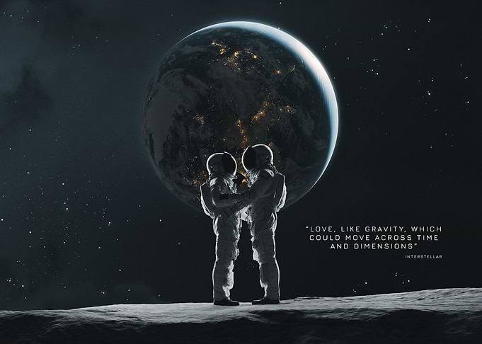 Interstellar Astronauts Love Quote Poster
