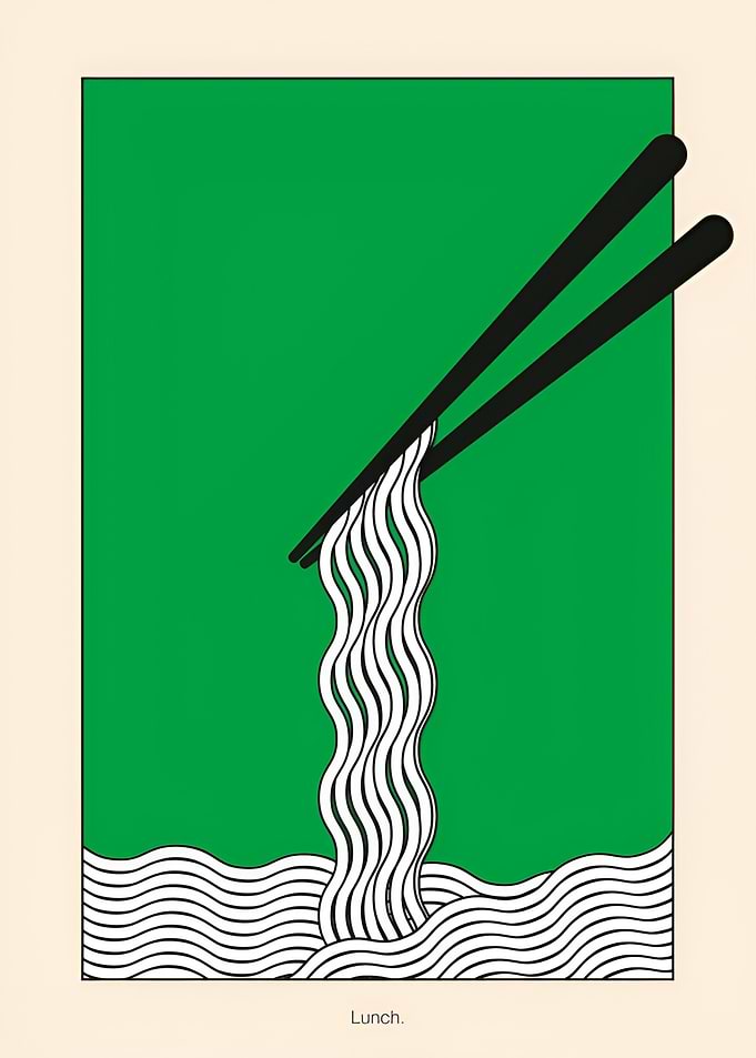 Minimalist Ramen Noodles Illustration