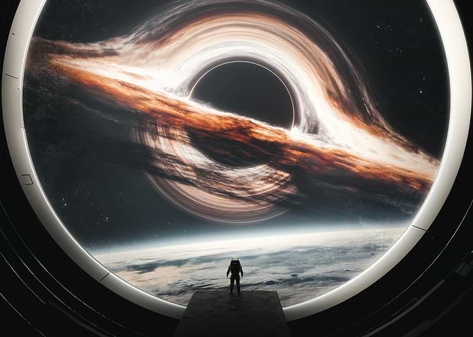 Astronaut Observing a Massive Black Hole