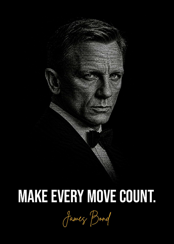 James Bond Typography Portrait Poster