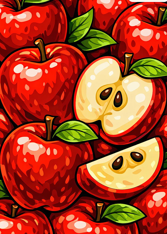 Vibrant Red Apple Pattern