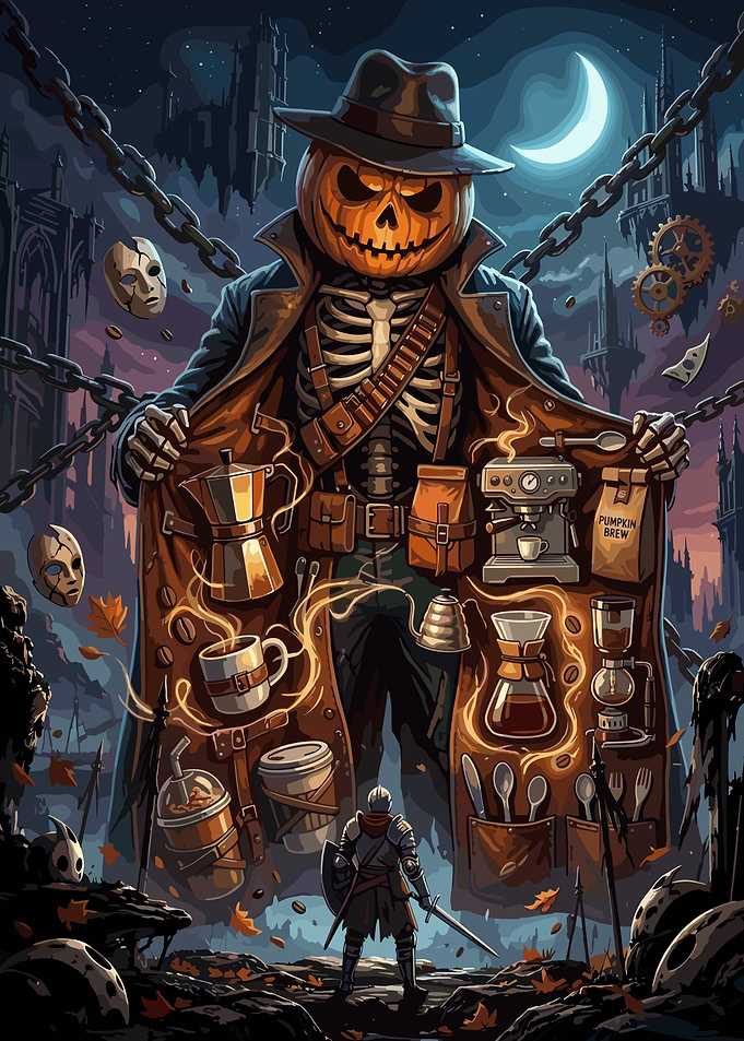 Pumpkin Head Merchant of Coffee