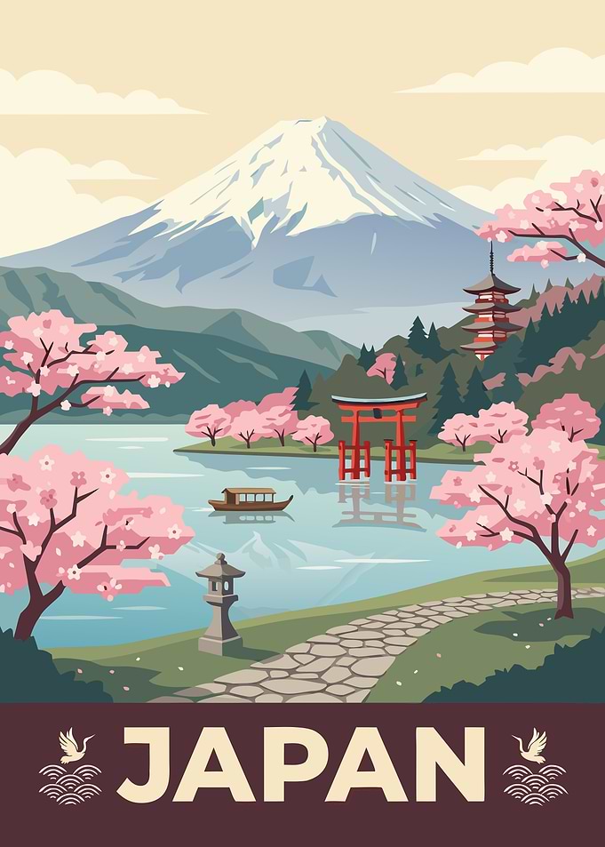 Vintage Japan Travel Poster