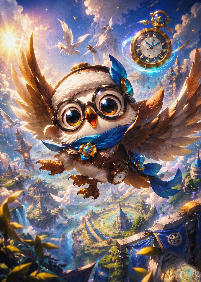 Steampunk Owl Fantasy Sky Poster