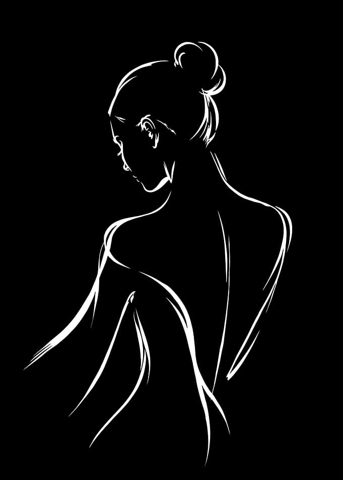 Minimalist Line Art Woman Silhouette
