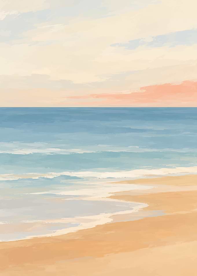 Minimalist Beach Sunset Painting