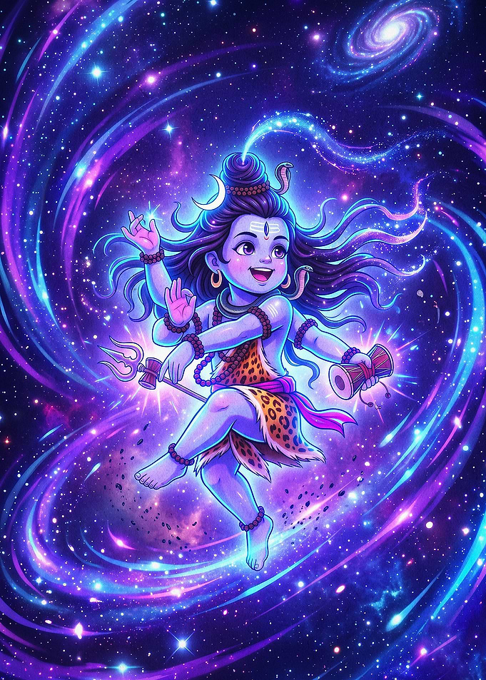 Baby Shiva Space Cosmic Art