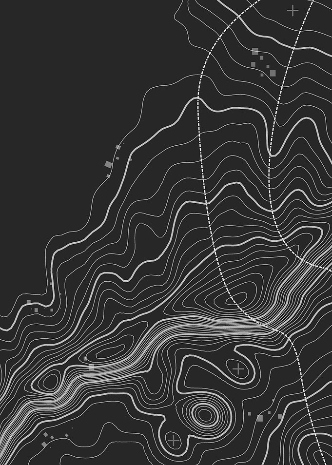 Minimalist Topographic Map Contour Lines