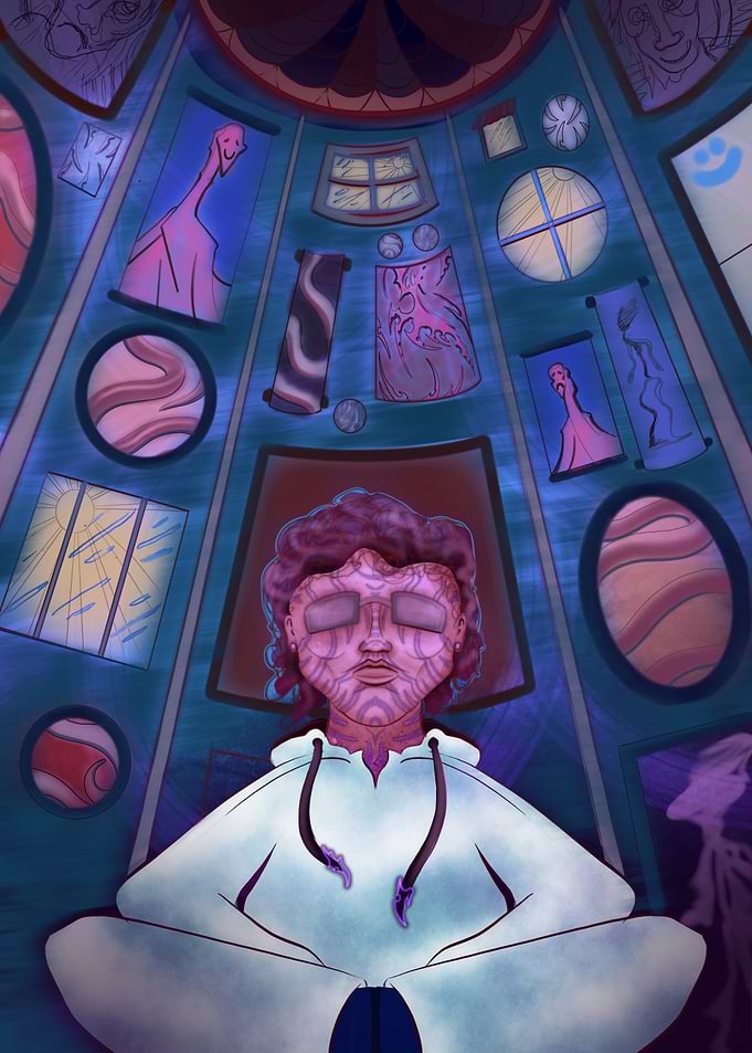 Surreal Portrait in a Dreamy Room