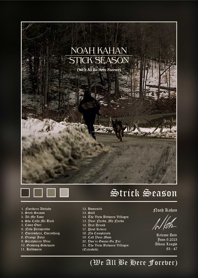 Noah Kahan Stick Season Album Poster