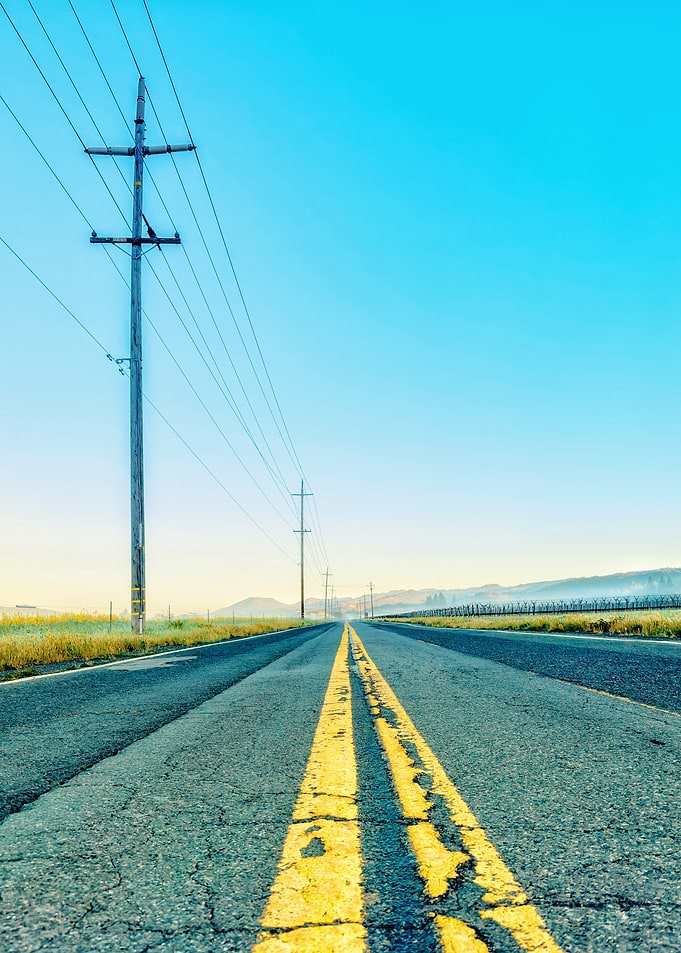 Empty Country Road at Dawn