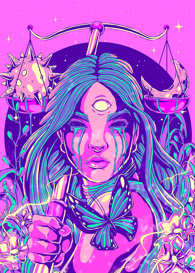Libra Zodiac Goddess Illustration