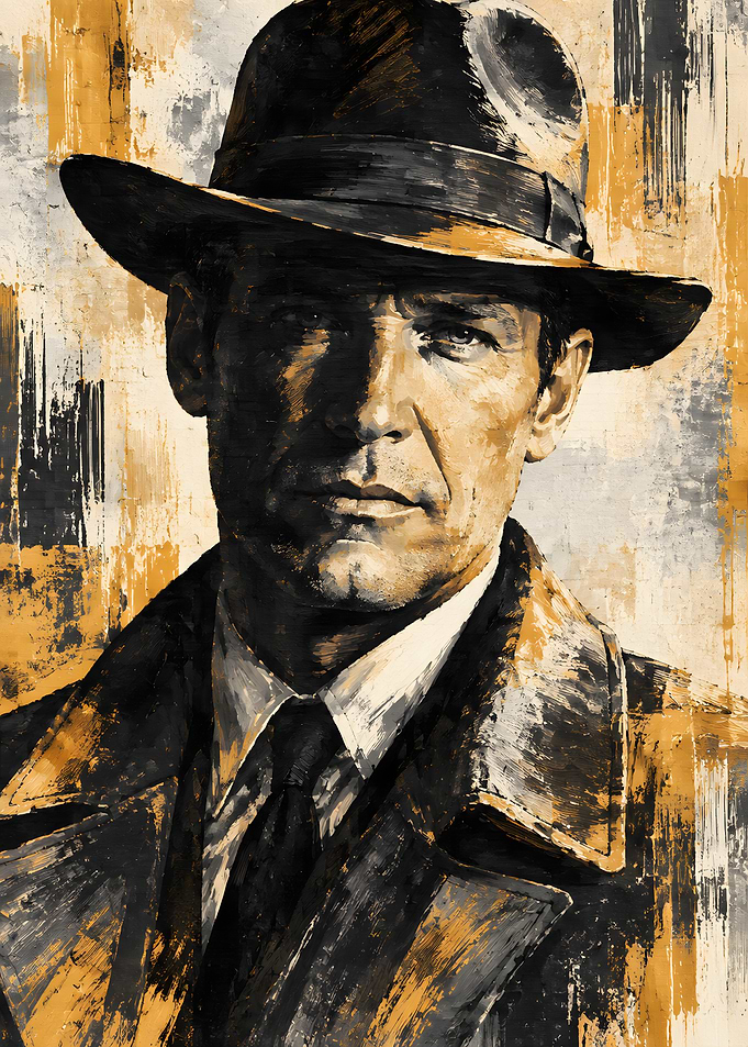 Noir Detective Portrait Painting
