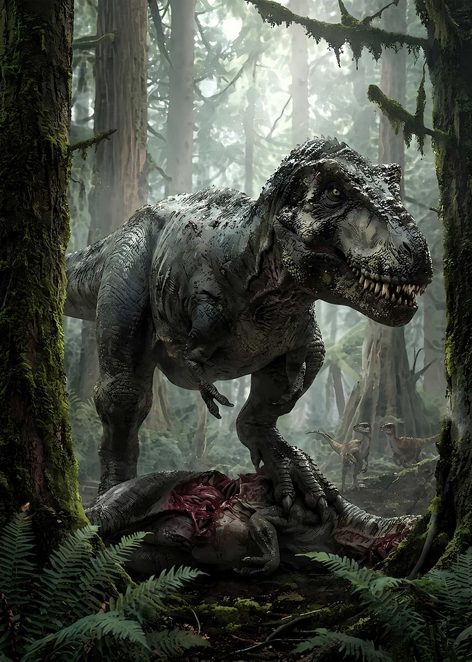 Tyrannosaurus Rex in Prehistoric Forest