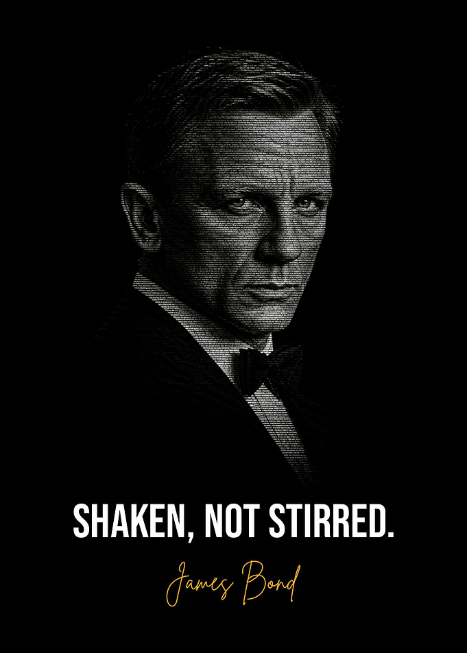 James Bond Typography Portrait Poster