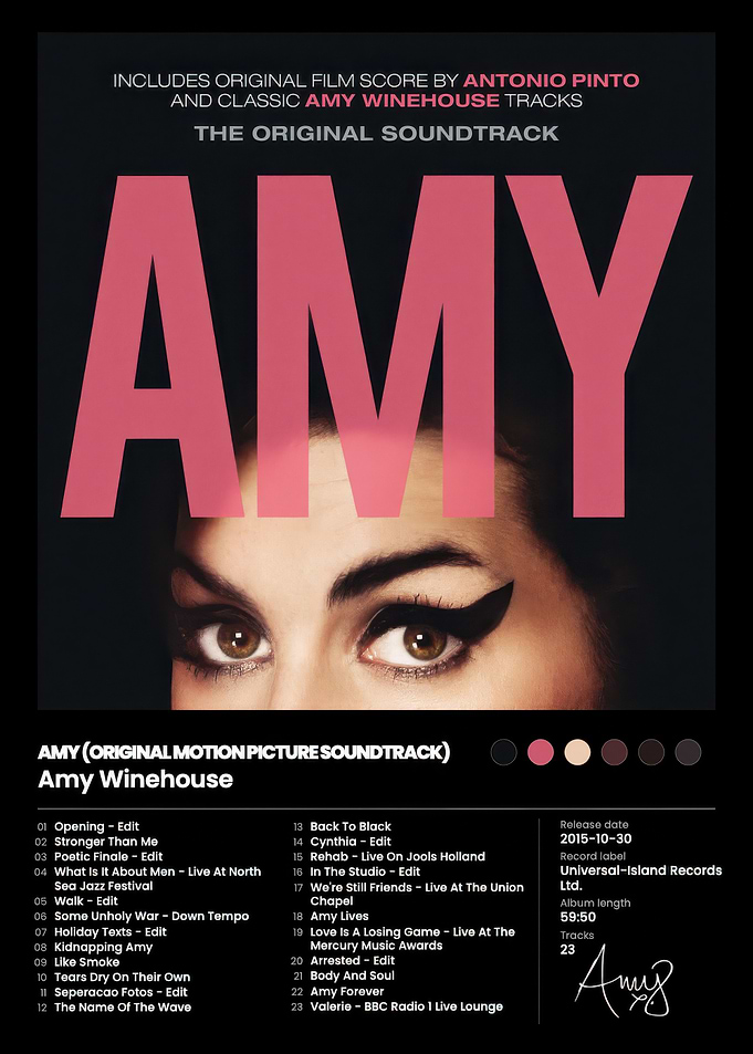 Amy Winehouse Original Soundtrack Album Poster