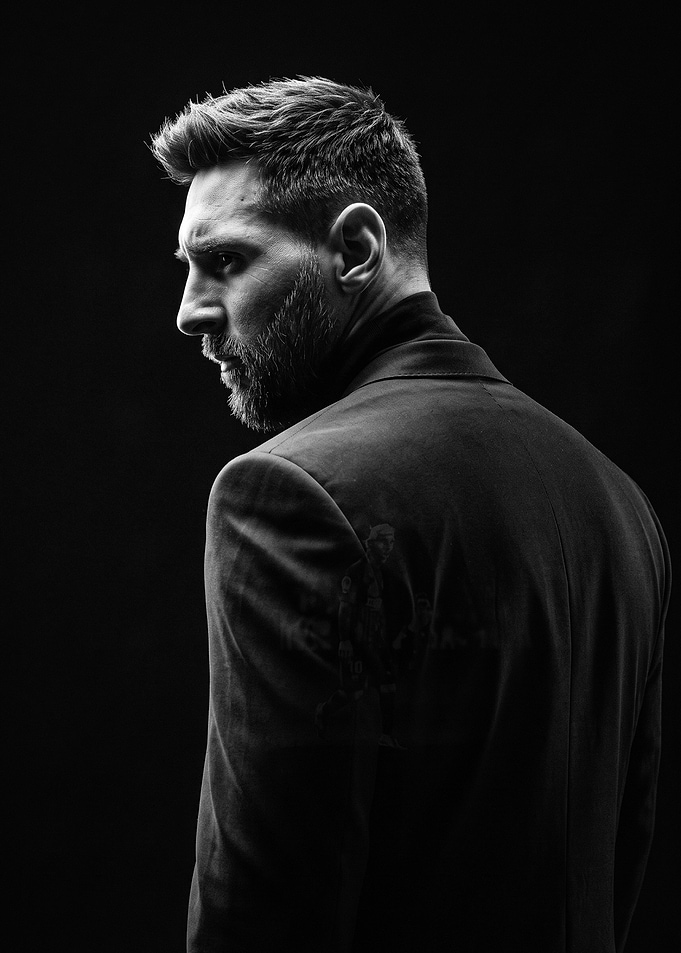 Lionel Messi Portrait in Suit