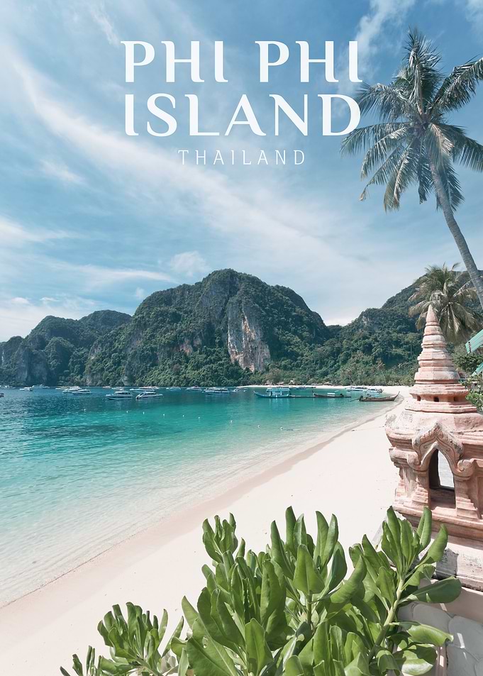 Phi Phi Island Thailand Travel Poster