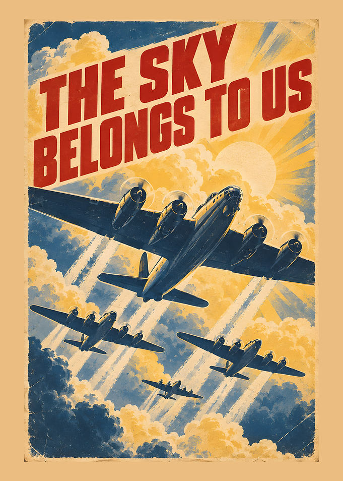 The Sky Belongs to Us - WWII Style Aviation Poster