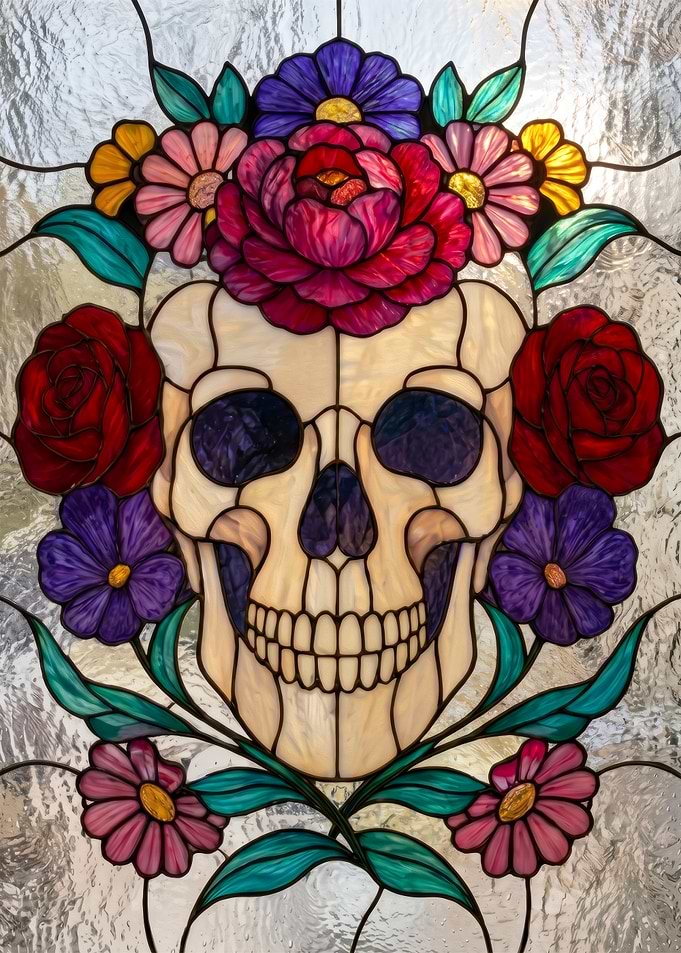 Stained Glass Skull