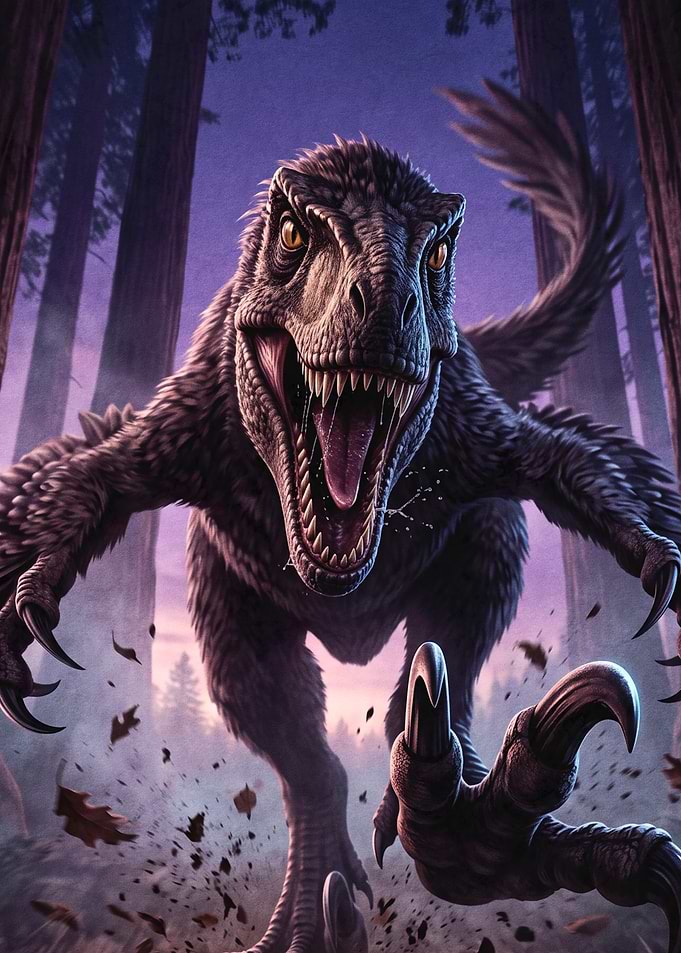 Fierce Feathered Raptor in Forest