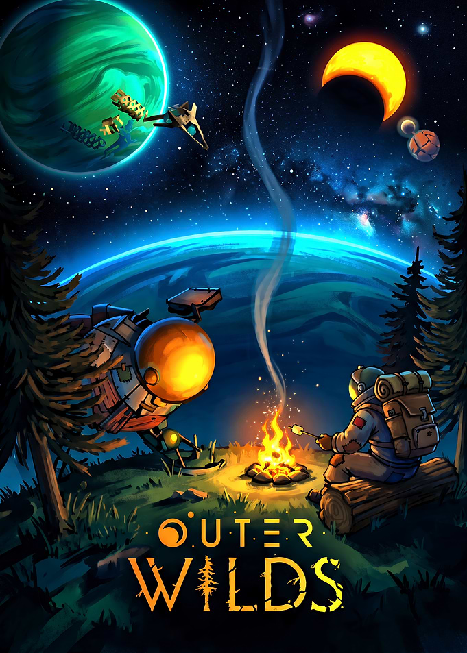 Outer Wilds Astronaut Campfire Poster