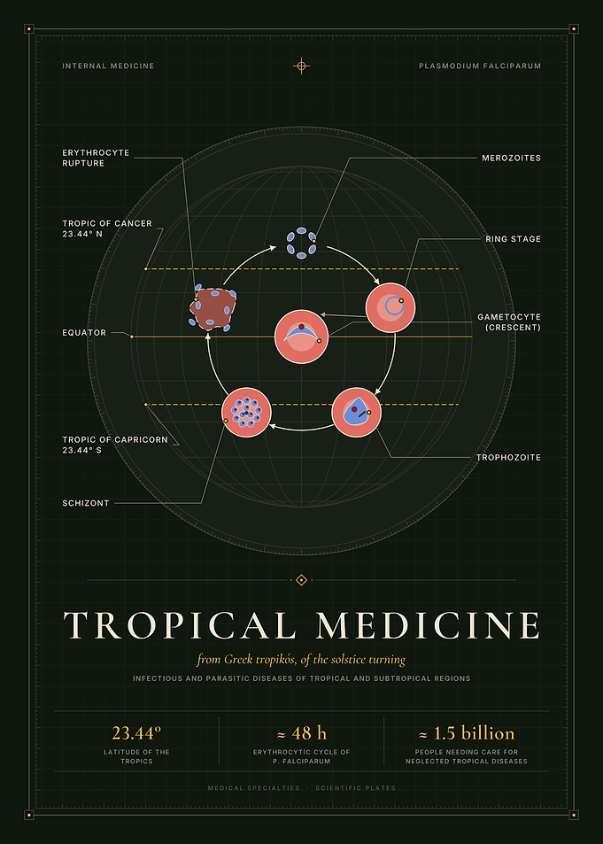Tropical Medicine - Malaria Parasite Life Cycle Chart