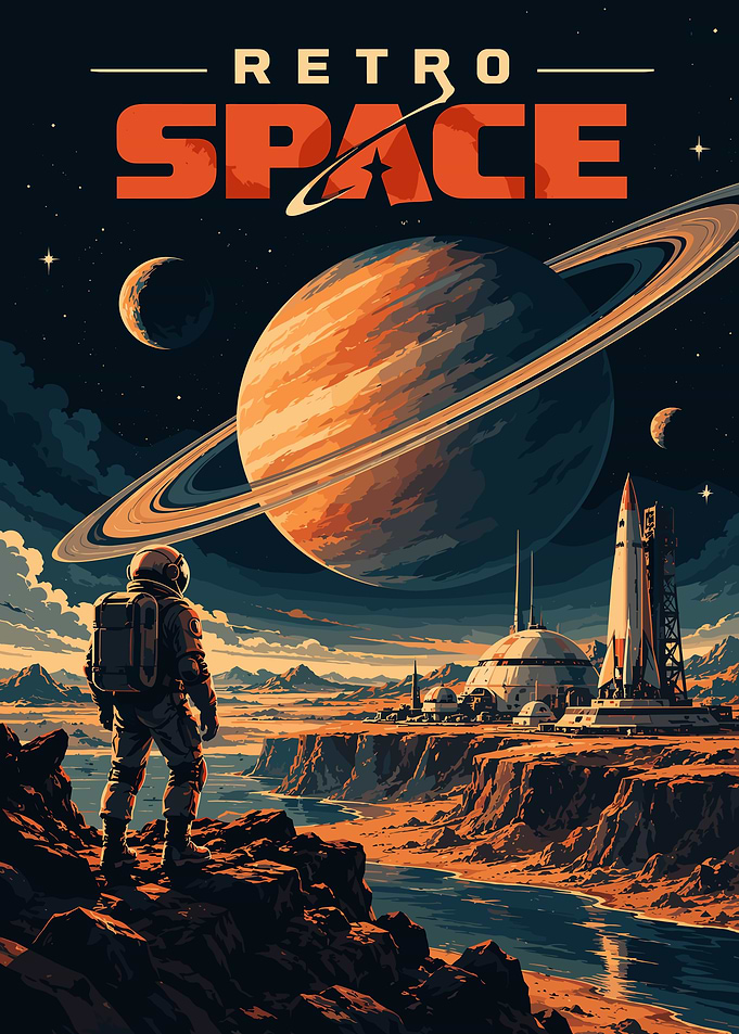 Retro Space Exploration Poster