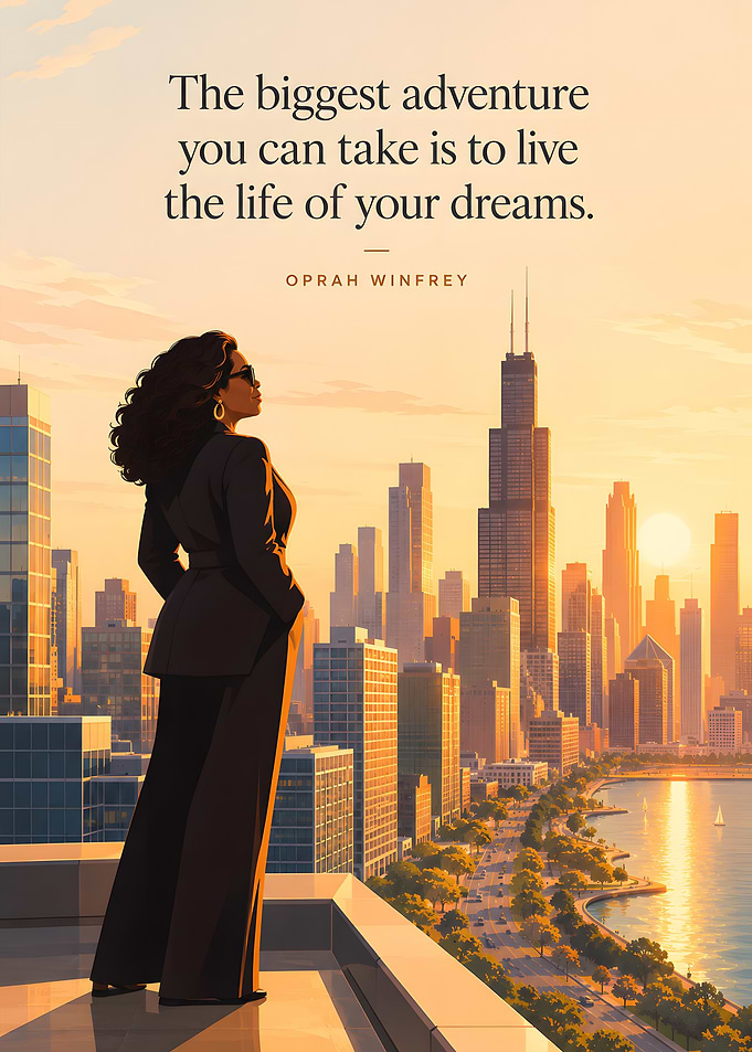 Oprah Winfrey Inspirational Cityscape Poster