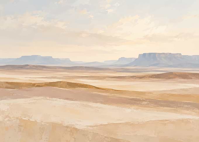 Serene Desert Landscape Painting