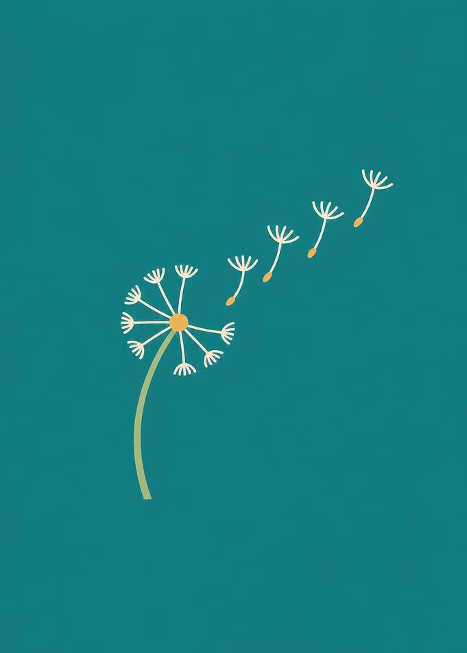 Minimalist Dandelion Illustration