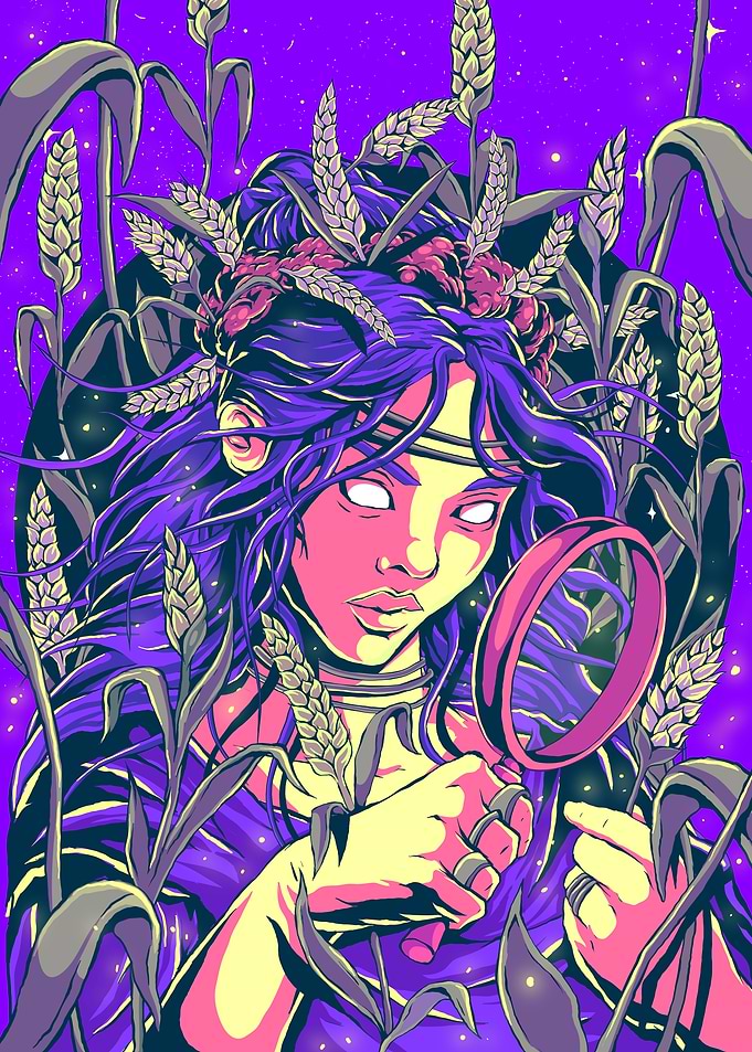 Virgo Zodiac Goddess Illustraton