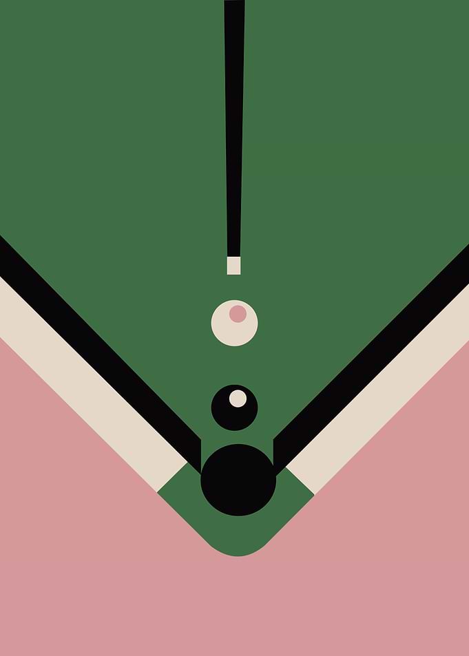 Minimalist Billiards Pool Table Art